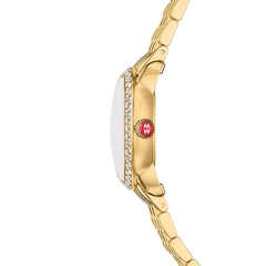 Michele Serein Mid Oval Petite Gold-Plated Watch