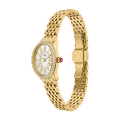 Michele Serein Mid Oval Petite Gold-Plated Watch
