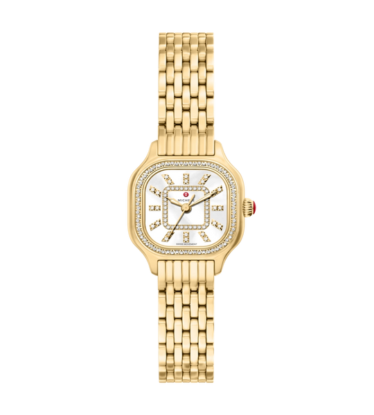 Michele Meggie Mini Diamond 18K Gold-Plated Watch