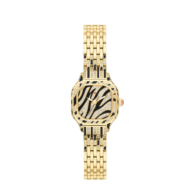 Michele Meggie Mini Diamond Gold Zebra Watch