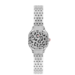 Michele Meggie Mini Diamond Leopard Print Watch