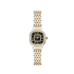 Michele Meggie Mini Black Dial Diamond Two-Tone Watch