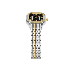 Michele Meggie Mini Black Dial Diamond Two-Tone Watch