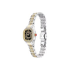 Michele Meggie Mini Black Dial Diamond Two-Tone Watch