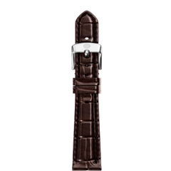 Michele 12mm Glossy Brown Crocodile Watch Strap