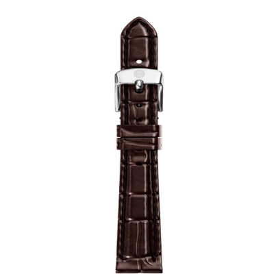 Michele 12mm Glossy Brown Crocodile Watch Strap - Michele product