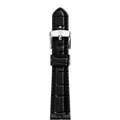 Michele 12mm Glossy Black Crocodile Watch Strap