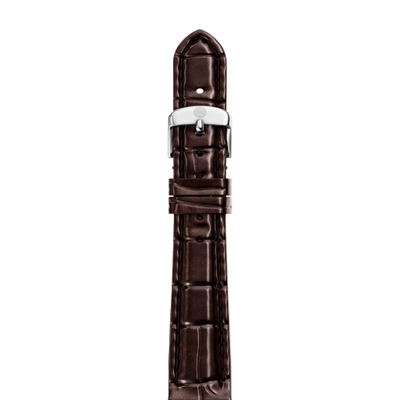 Michele 14mm Glossy Brown Crocodile Watch Strap - Michele product