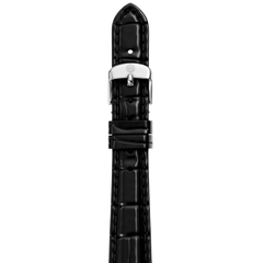 Michele 14mm Glossy Black Crocodile Watch Strap