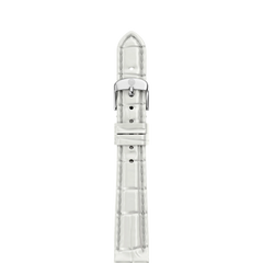 Michele 14mm Glossy White Crocodile Watch Strap