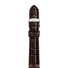 Michele 16mm Glossy Brown Crocodile Watch Strap