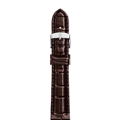 Michele 16mm Glossy Brown Crocodile Watch Strap - Michele product