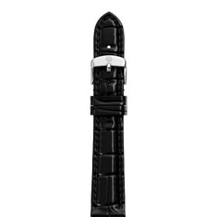 Michele 16mm Glossy Black Crocodile Watch Strap
