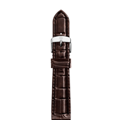 Michele 18mm Glossy Brown Crocodile Watch Strap