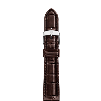 Michele 18mm Glossy Brown Crocodile Watch Strap - Michele product
