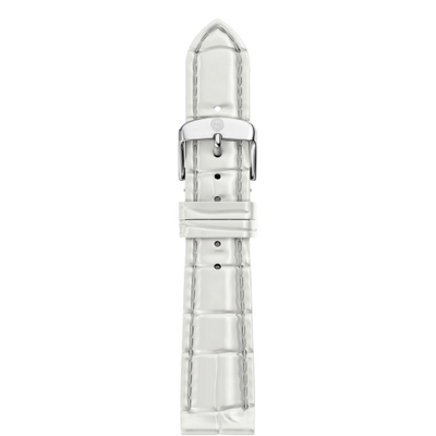 Michele 18mm Glossy White Crocodile Watch Strap - Michele product