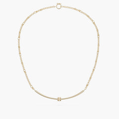 Spinelli Kilcollin Gravity Yellow Gold Diamond Pave Arc Necklace
