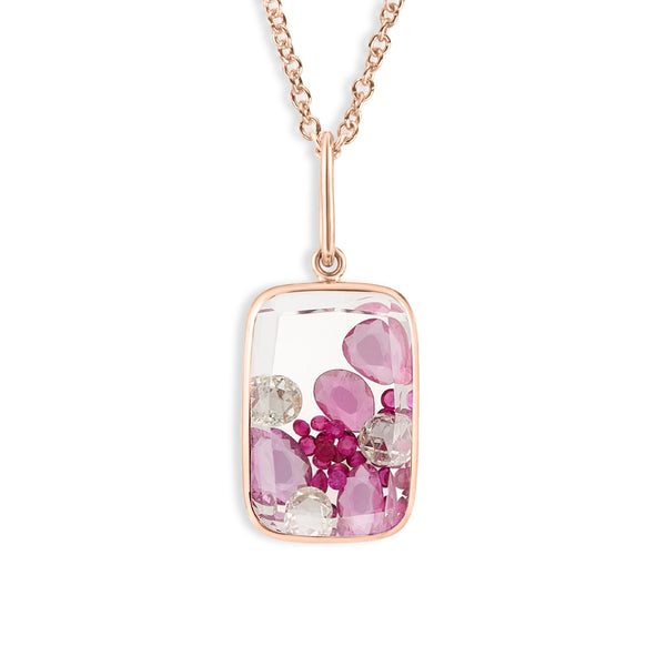 Moritz Glik Ten Fourteen Ruby and Diamond Shaker Necklace