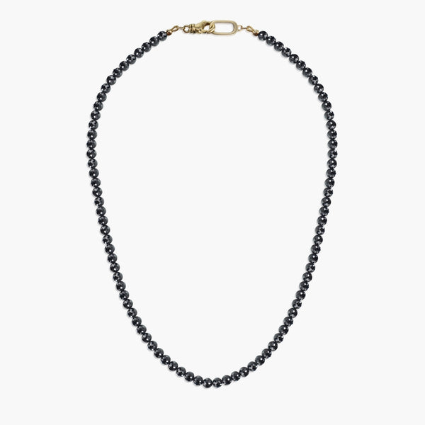 75 Carat Black Diamond 4mm Beaded Necklace