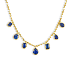Blue Sapphire Mixed Shape Necklace