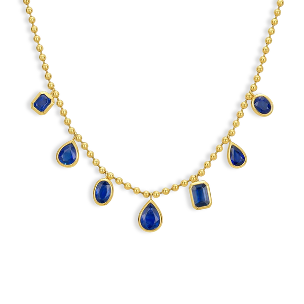 Blue Sapphire Mixed Shape Necklace