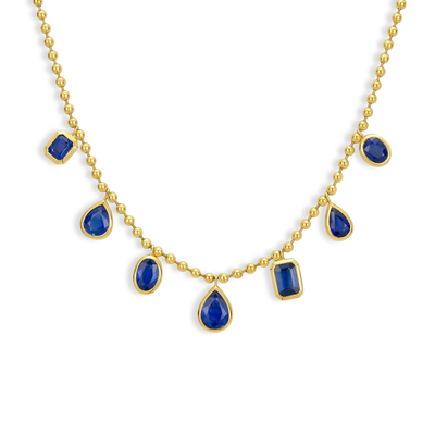 Blue Sapphire Mixed Shape Necklace - Private Label product