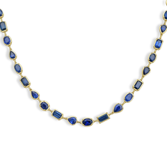 25 Carat Blue Sapphire Mixed Shape Necklace
