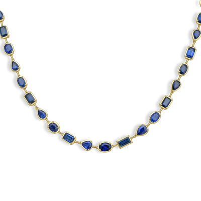 25 Carat Blue Sapphire Mixed Shape Necklace - Private Label product