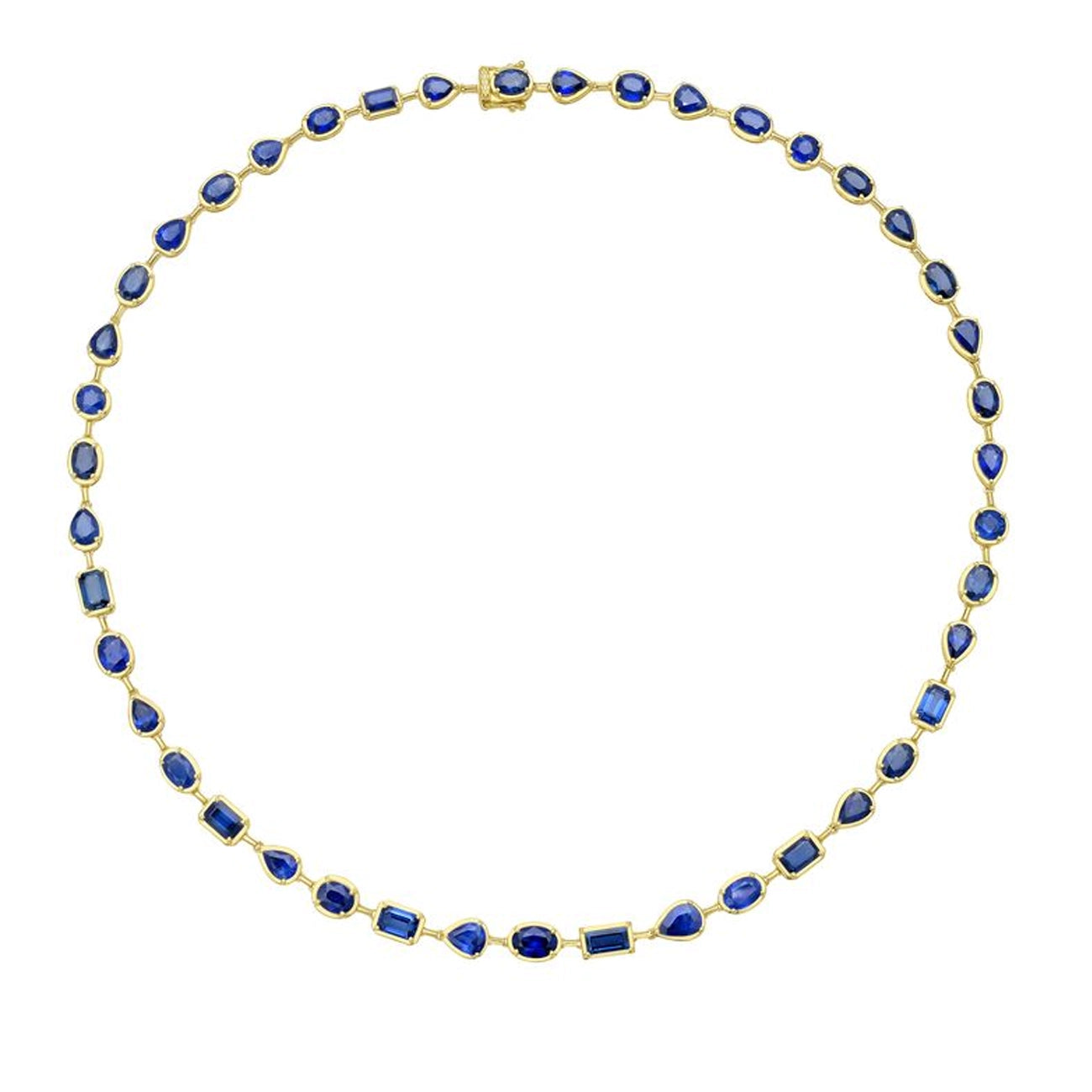 25 Carat Blue Sapphire Mixed Shape Necklace