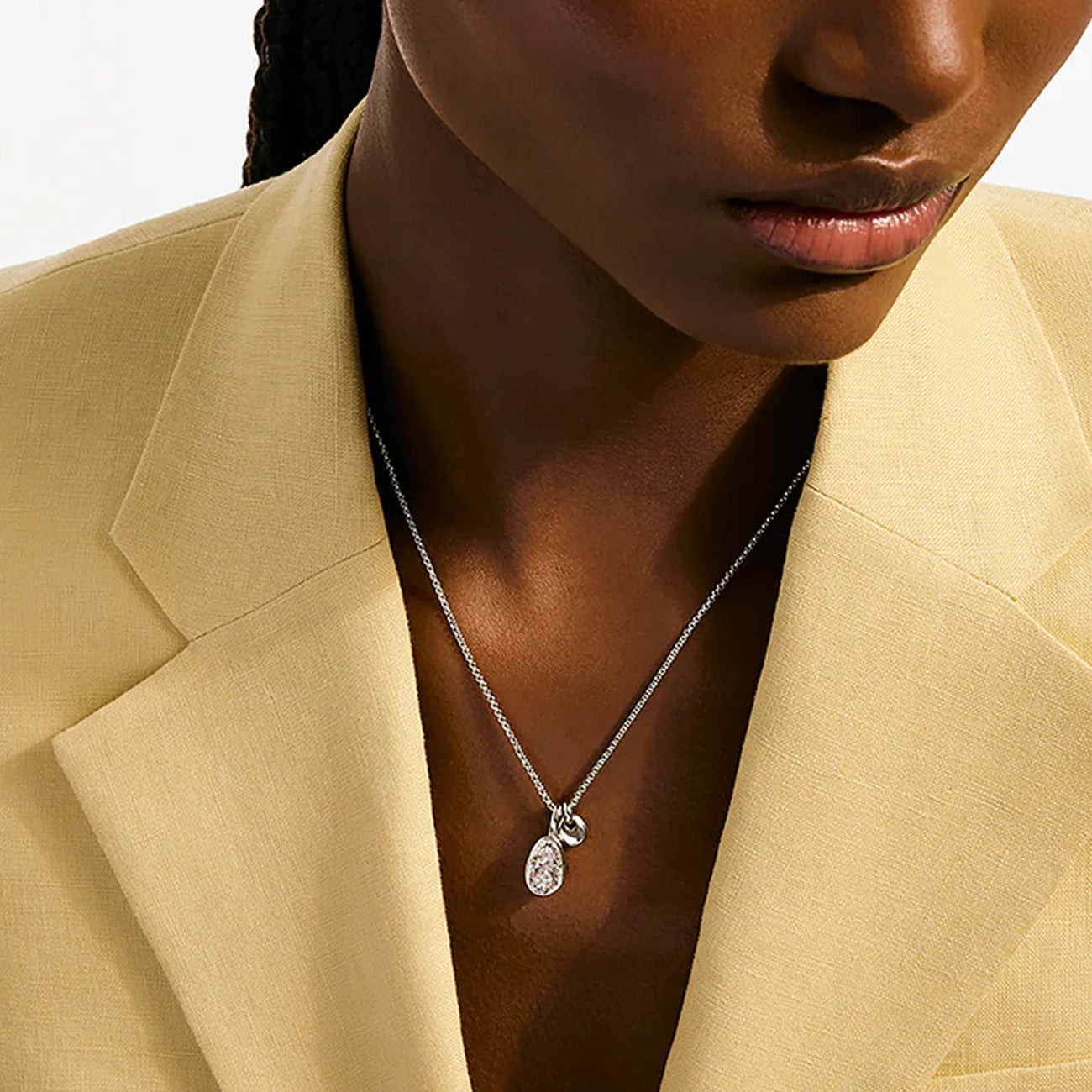 John Hardy Silver Lovestruck 3.25ctw Lab Diamond Pendant Necklace