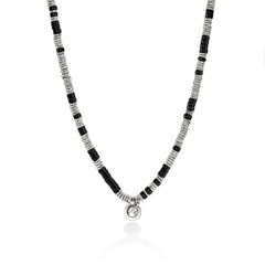 John Hardy Lovestruck Onyx and 1.25ctw Lab Diamond Heishi Necklace