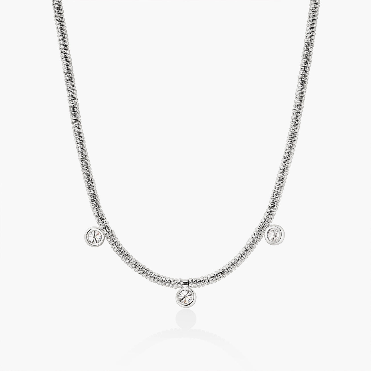 John Hardy Lovestruck Heishi Three Station Diamond Necklace