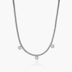 John Hardy Lovestruck Heishi Three Station Diamond Necklace