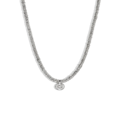 John Hardy Silver Lovestruck 2 Carat Lab Diamond Heishi Pendant Necklace