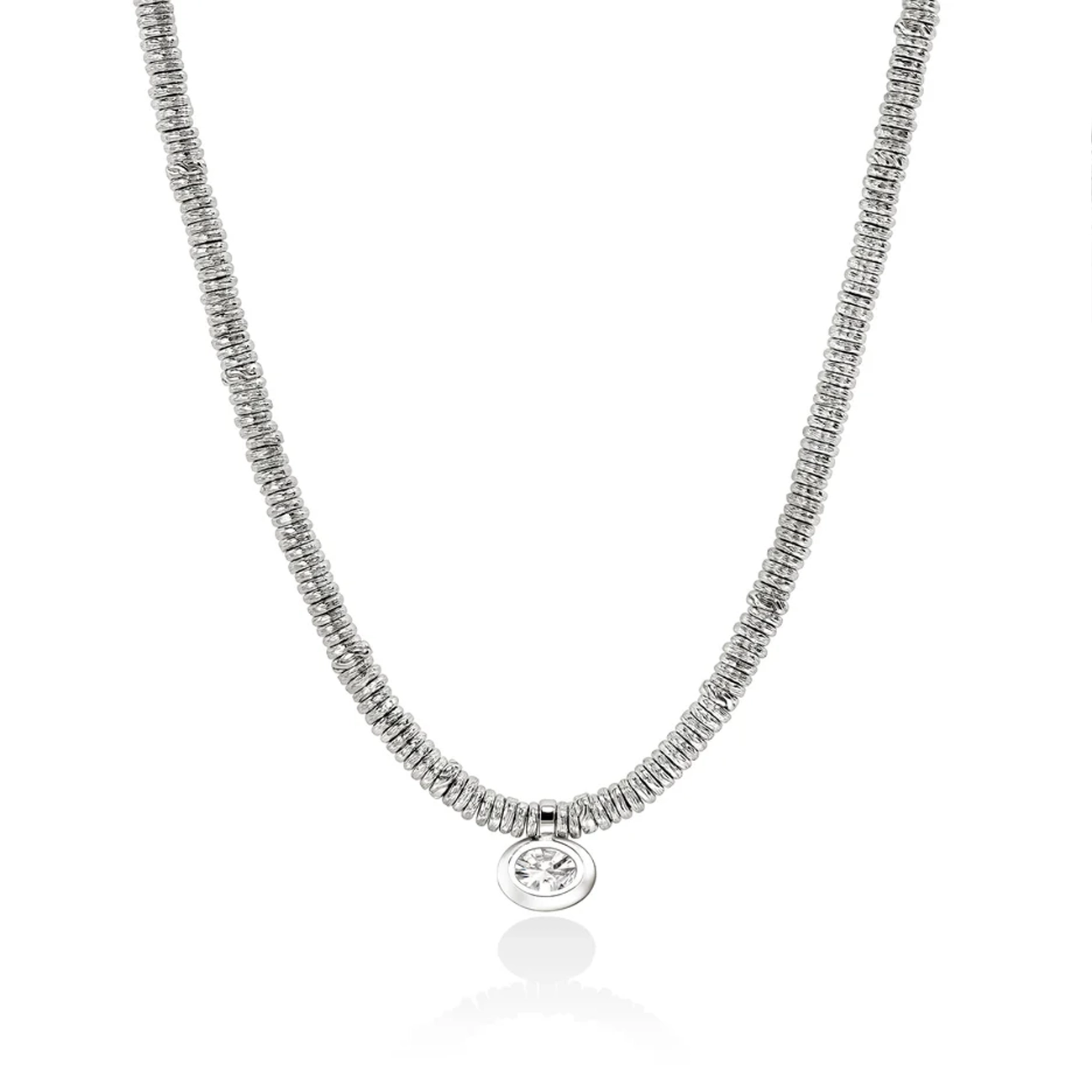 John Hardy Silver Lovestruck 2 Carat Lab Diamond Heishi Pendant Necklace