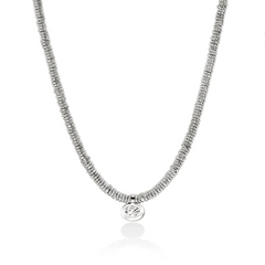 John Hardy Silver Lovestruck 2 Carat Lab Diamond Heishi Pendant Necklace
