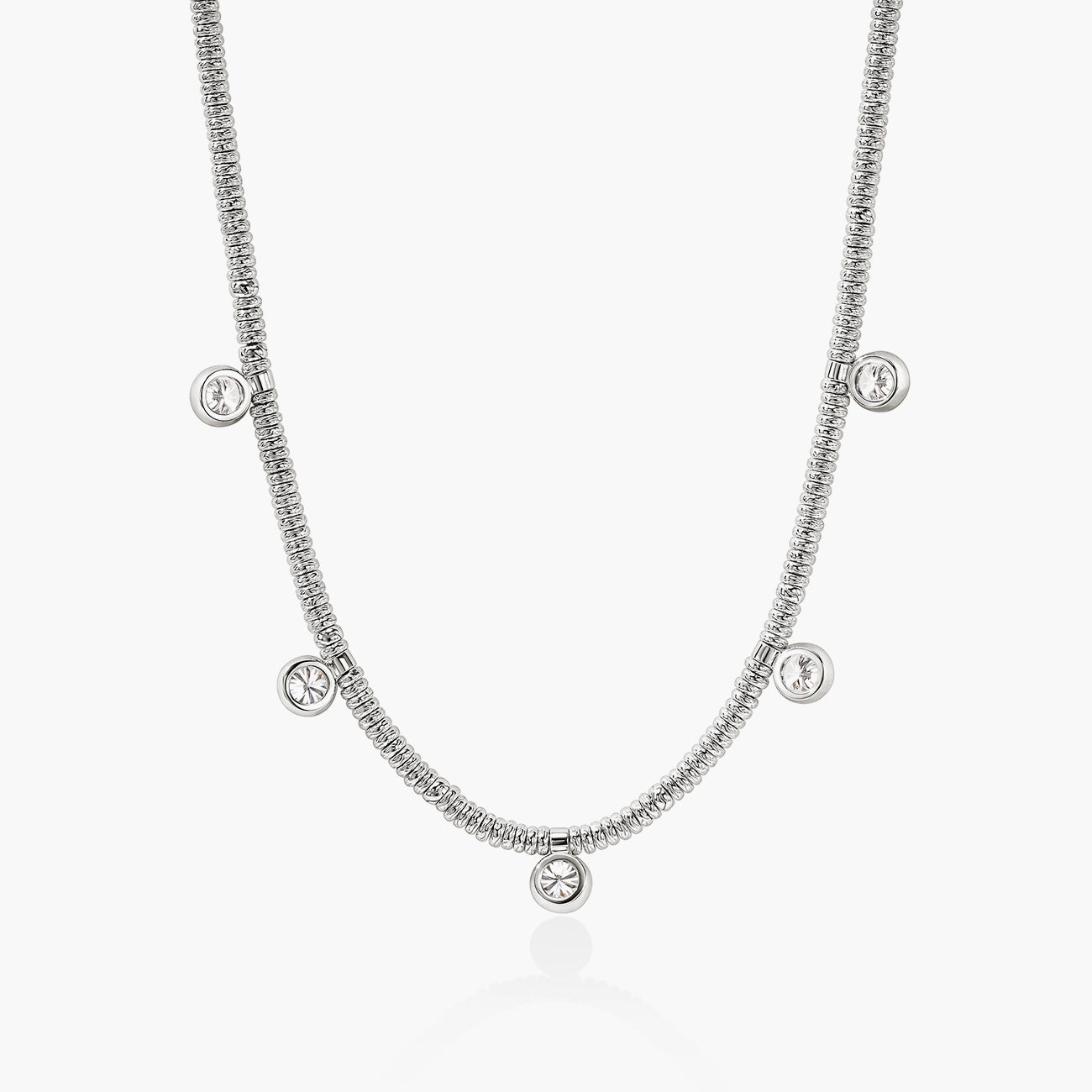 John Hardy Lovestruck Heishi Five Station Diamond Necklace