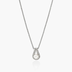 John Hardy Surf Diamond and Pearl Pendant Necklace