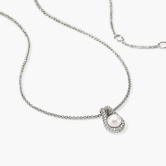 John Hardy Surf Diamond and Pearl Pendant Necklace
