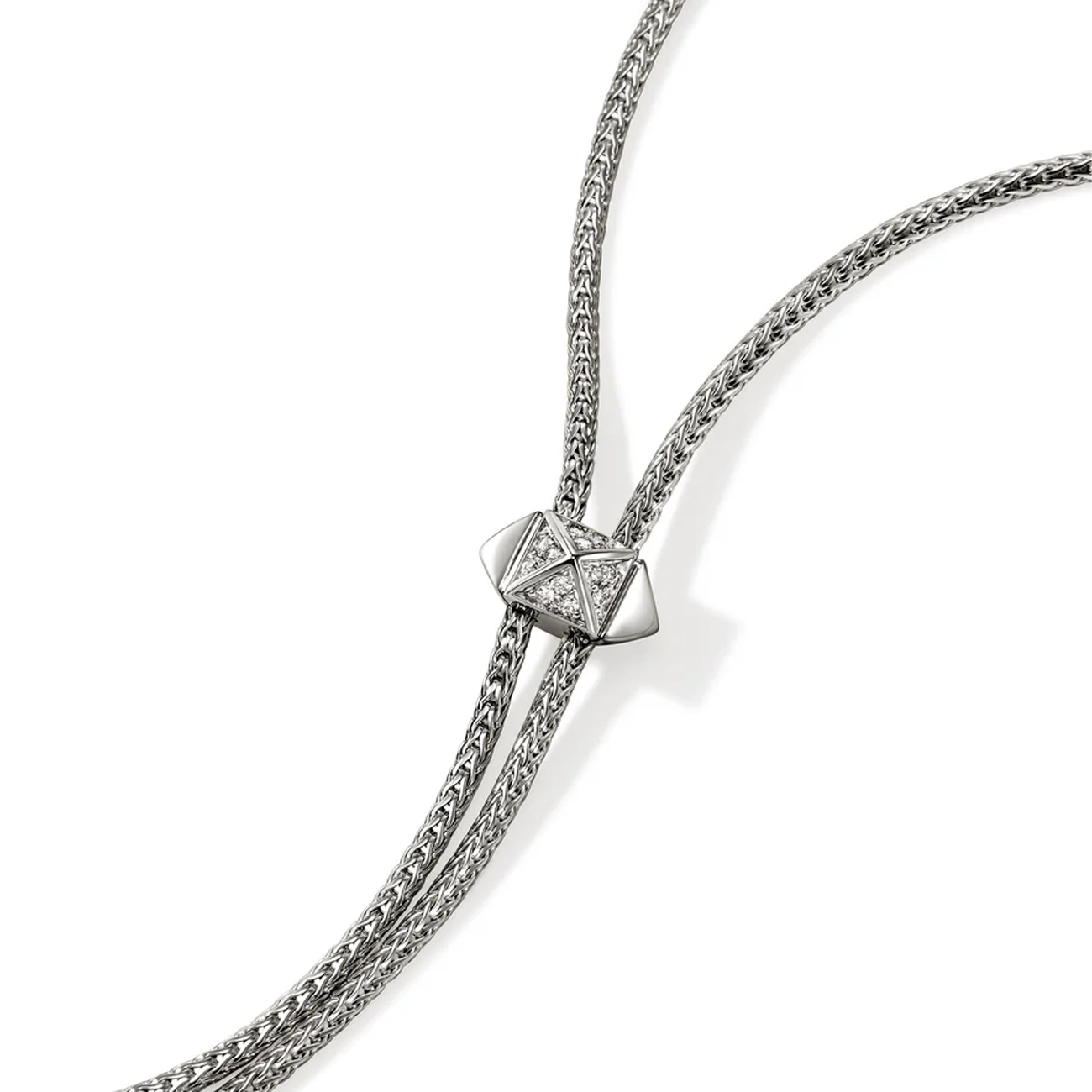 John Hardy Icon Stud Diamond Pavé Lariat Necklace