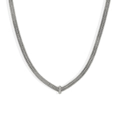 John Hardy Icon Link Silver Diamond Pavé Necklace - 6mm