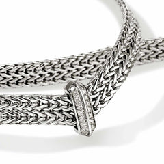 John Hardy Icon Link Silver Diamond Pavé Necklace - 6mm