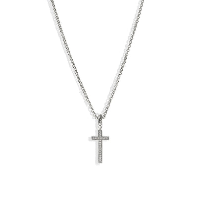John Hardy Essential Silver Diamond Pave Cross Necklace - John Hardy product