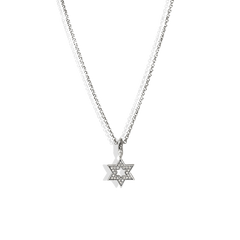 John Hardy Essential Silver Diamond Pave Star of David Necklace