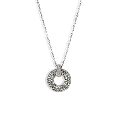 John Hardy Icon Link Silver Diamond Pave Round Necklace - John Hardy product