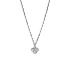 John Hardy Essentials Silver Diamond Heart Necklace