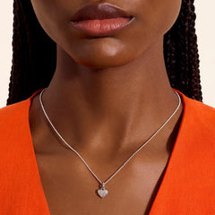John Hardy Essentials Silver Diamond Heart Necklace