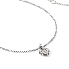 John Hardy Essentials Silver Diamond Heart Necklace