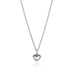 John Hardy Essentials Silver Diamond Heart Necklace