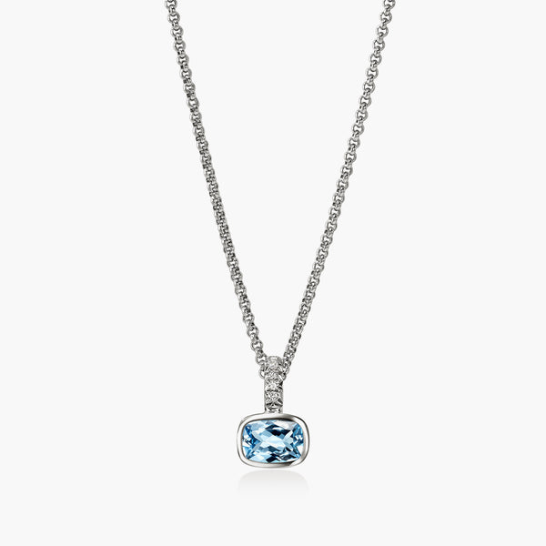 John Hardy Heishi Gem Swiss Blue Topaz Pendant Necklace